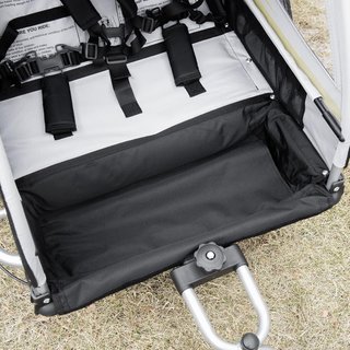 Remolque de Bicicleta para Niños y Cochecito, Diseño 2 en 1 con Freno, Cinturón de 5 Puntos, Carrito Remolque para Bicicleta con Bolsillos Laterales, Catadióptricos y Bandera