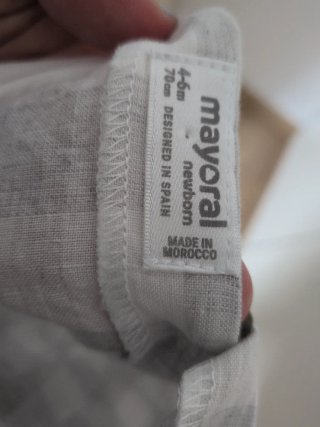 Pelele bebé Mayoral cuadros blanco y gris