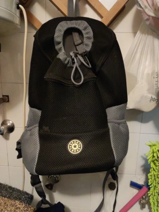 Mochila Transportín Perro Gato Negra Gris