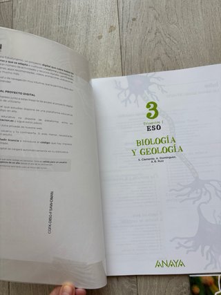 Libro de texto Biologia y Geologia 3ºESO