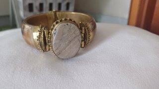 Bracciale rigido vintage oro e grigio