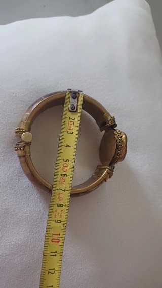 Bracciale rigido vintage oro e grigio