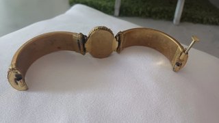 Bracciale rigido vintage oro e grigio