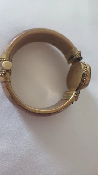 Bracciale rigido vintage oro e grigio