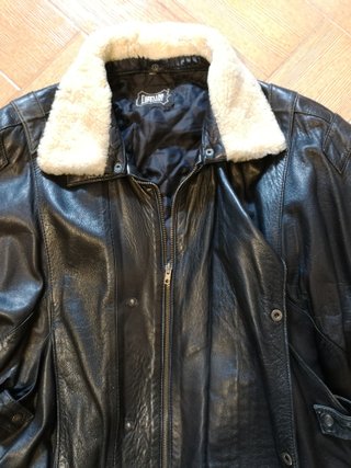 Cazadora Piel Negra Hombre