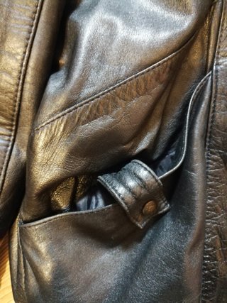 Cazadora Piel Negra Hombre