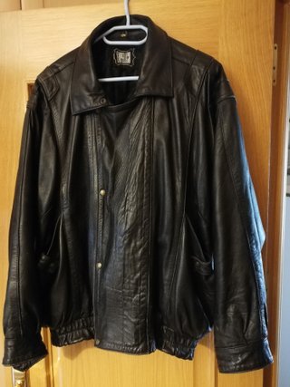Cazadora Piel Negra Hombre