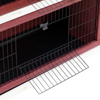 Conejera Exterior de Madera, Jaula para Conejos, Cobayas y Roedores Impermeable 136.4X50X93Cm Marrón