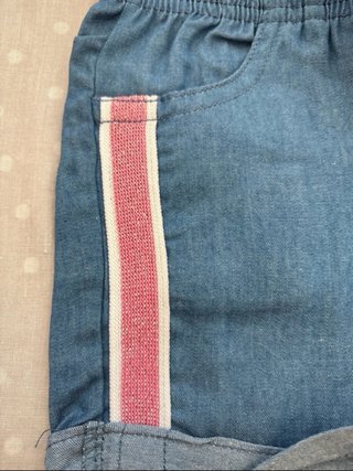 Conjunto niña camiseta rosa y shorts vaqueros