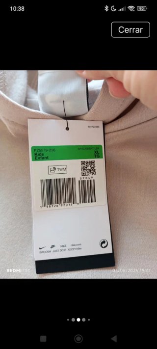 Sudadera Nike Beige Chico