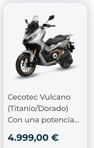 Cecotec Vulcano Scooter Eléctrica Titanio/Dorado