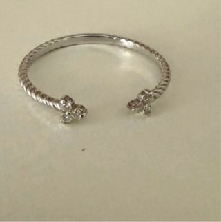 Anillo oro blanco y diamantes ajustable