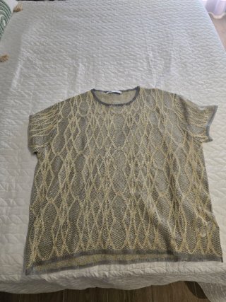 Camiseta Zara brillo dorada y plateada