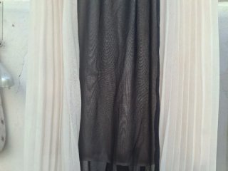 Vestido largo beige y negro T M. VER medidas