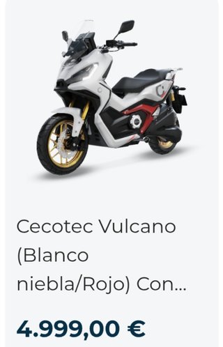Cecotec Vulcano Scooter Eléctrica Blanca/Roja