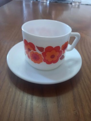 Set 3 Tazze e Piattini Arcopal Floreale
