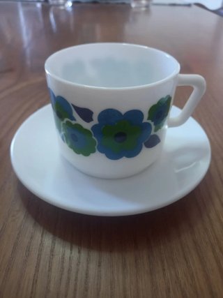 Set 3 Tazze e Piattini Arcopal Floreale