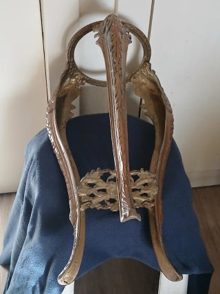 Antiguo Macetero Bronce Vint. Soporte