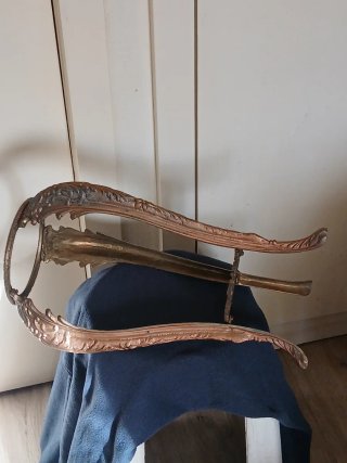 Antiguo Macetero Bronce Vint. Soporte