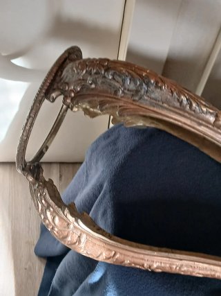 Antiguo Macetero Bronce Vint. Soporte