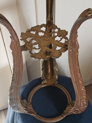 Antiguo Macetero Bronce Vint. Soporte