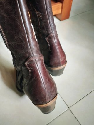 Botas de piel AUTENTICA estilo cowboy marrones
