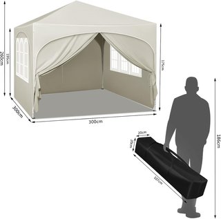 CARPAS PLEGABLES 3x3 BEIGE CON LATERALES NUEVAS