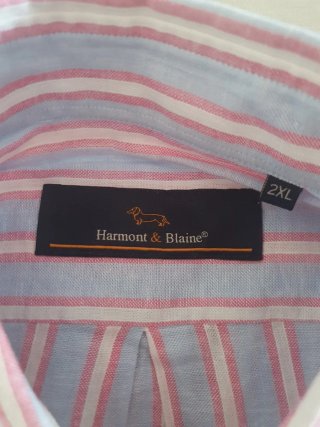Camisa Harmont & Blaine Rayas Azul y Rosa