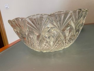 Ensaladera de cristal labrado