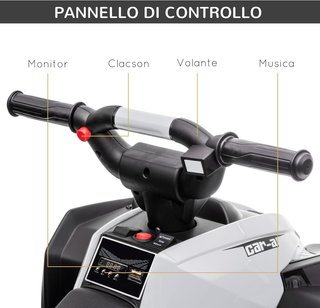 Quad Eléctrico para Niños 12V ATV, Coche Eléctrico Con Doble Motor Y 2 Velocidades, Ruedas Anchas Con Faros LED, Claxon Y Música, Edad 3-5 Años, Blanco