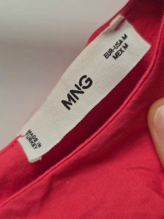 Mango Top Volante Rosa Talla M