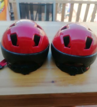 2 Cascos B'twin Rojo Niñ@ 4-6 años