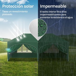 CARPAS 3X3 PLEGABLES VERDES NUEVAS CON PAREDES