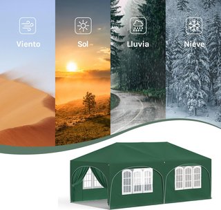 CARPAS 3X3 PLEGABLES VERDES NUEVAS CON PAREDES