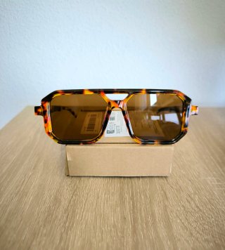 Gafas de sol retro cuadradas carey