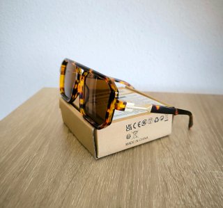 Gafas de sol retro cuadradas carey