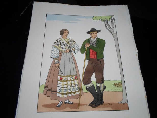 VALLADOLID-GRABADO ORIGINAL,PINTADO A MANO-1935,