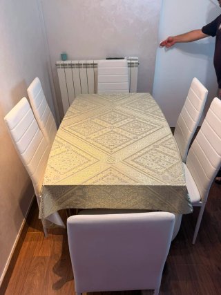 Mesa y 6 Sillas Comedor Blancas
