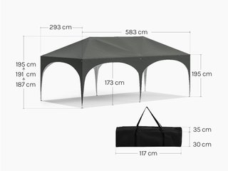 CARPAS 6X3 PLEGABLES GRISES CON LATERALES NUEVAS