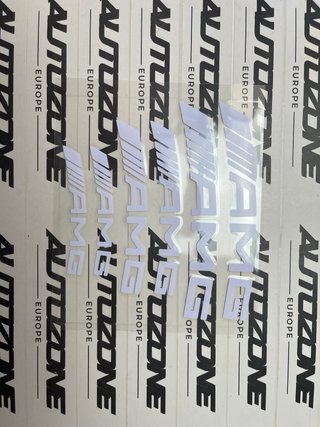 Adhesivos AMG blancos para pinzas de freno (6 u)