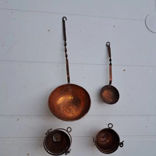 Miniaturas de cobre cazos y calderos