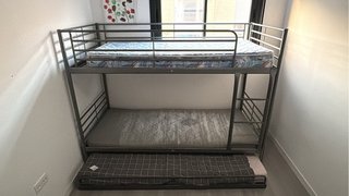 Litera 3 camas gris metal