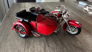 Adorno Moto con Sidecar Roja de metal