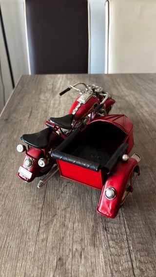 Adorno Moto con Sidecar Roja de metal