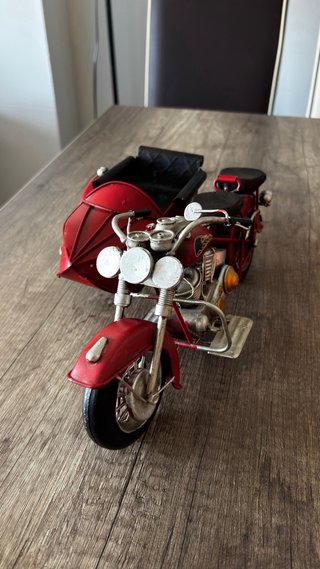 Adorno Moto con Sidecar Roja de metal