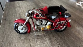 Adorno Moto con Sidecar Roja de metal