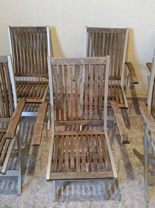 6 Sillas Terraza Madera y Metal