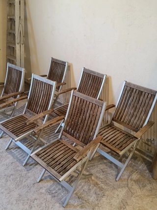 6 Sillas Terraza Madera y Metal