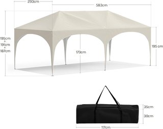 CARPAS PLEGABLES 6X3 BEIGE CON PAREDES NUEVAS