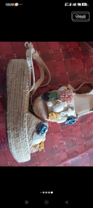 Sandali donna zeppa conchiglie